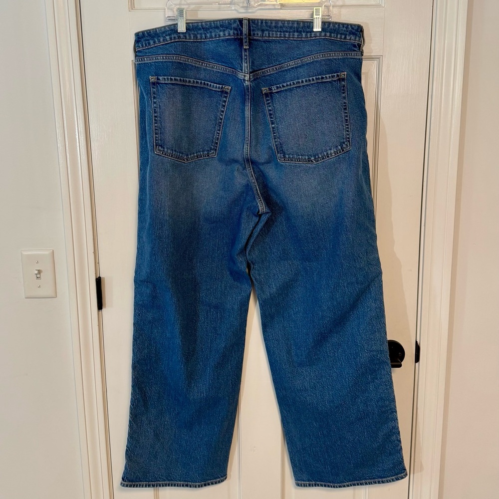 Old Navy |Extra High Rise Sky-Hi Wide Leg,Braid Detail, Medium Wash,Size 18- EUC - Picture 5 of 7